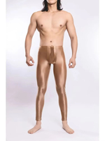 Pantalon moulant brillant M-XXL pour homme avec poche convexe, en nylon, style legging, pantalon crayon, pantalon de jogging, sexy
