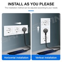 Mejor venta DIY Multi-gang Hotel/Motel estándar europeo estilo alemán panel de toma de corriente 250V enchufes de pared integrados e interruptor