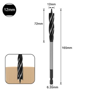 HSS coclea Twist Bit 4 flauti legno trapano a gambo esagonale 8-35mm taglio rapido <span class=keywords><strong>falegname</strong></span> strumento punta di foratura per legno taglio tuta - Product Image 4