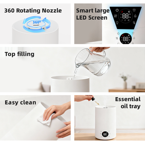 Humidificateur d'air intelligent à ultrasons numérique 3L avec humidistat, brume fraîche, lumière LED 7 couleurs pour grande pièce, nouveauté 2026 - Product Image 5