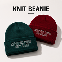 Gorros de Punto Personalizados al por Mayor, Color Sólido, Estilo Casual, con Puño, Logotipo Bordado para Equipos Deportivos