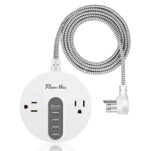 Tonghua 2-Outlet with 4 USB power strip Widely Space-saving Outlet Smart Fast USB Charging Power Bar Smart Fast USB Charging