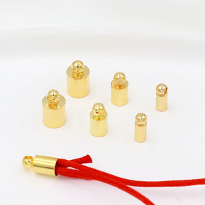 <b>Copper</b> Plated Tassel Cap Round Rope Buckle For <b>Bracelet</b> Making D102 - Product Image 3