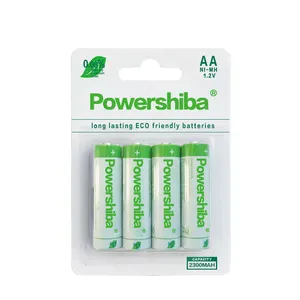 1.2V AA 사이클 2500Mah Ni-MH 충전식 배터리