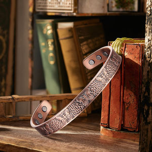 बायोमैग्नेटिक गहने क्लासिक ठोस तांबे के चुंबकीय कंगन गठिया उपचार कुफ चूड़ियाँ 99.99% शुद्ध तांबे के प्राचीन तांबे के - Product Image 2