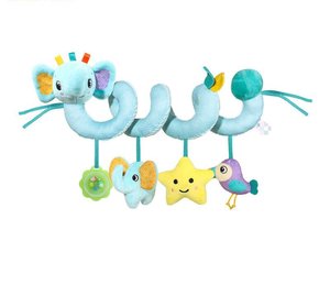 Jouet spirale noir et blanc à contraste élevé pour berceau de bébé avec clochettes, jouet sensoriel en peluche à suspendre pour poussette et lit de bébé - Product Image 4