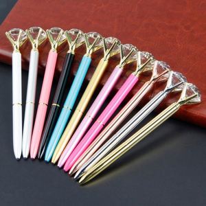 Stylo bille en métal style couronne personnalisé avec grand diamant en cristal, vente en gros d'usine, logo personnalisé - Product Image 4