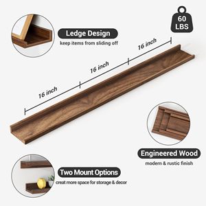 Tùy chỉnh màu đen sâu lớn treo tường kim loại khung thiết lập Kệ treo kệ nổi cho trang trí nội thất lưu trữ - Product Image 2