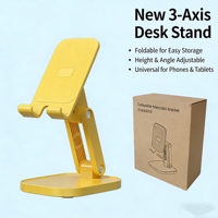 Support de bureau pliable à 3 axes pour téléphones et tablettes |   Support pliable réglable en hauteur et en angle