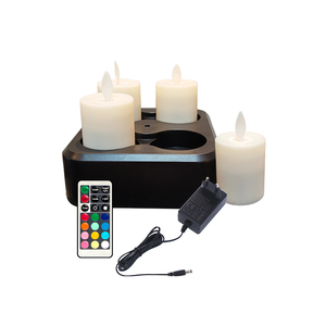 Lampe à bougie à induction MP04D avec base et bougie en forme de L - Lumière de bougie à induction oscillante - Product Image 1