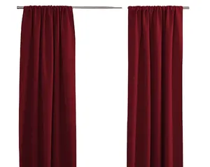 Lujosas cortinas opacas Rojas Burdeos con aislamiento térmico y reducción de ruido con varilla de bolsillo superior para dormitorio