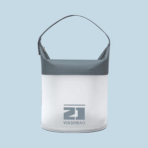 Organisateur de salle de bain en PVC transparent vert vibrant avec fermeture à glissière pour voyage et quotidien pour le rangement des articles de toilette - Product Image 3