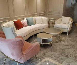 Muebles de Alta Gama para Villa, Sofá de Cuero Crema Moderno y Lujoso, Elegante Juego de Sofás Francés para Sala de Estar - Product Image 5