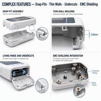 Moldeo por Inyección de Carcasas Médicas de Acero Inoxidable de Alta Precisión |   Cajas de Conexión Eléctrica de Pared Delgada con Sistema de Encaje Rápido