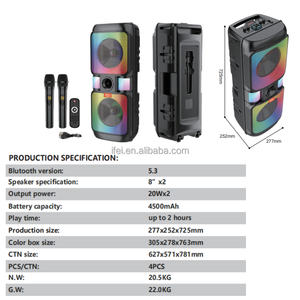 ZQS8262 çift 8-Inch yüksek güç kablosuz hoparlör ev ve parti Karaoke Loud <span class=keywords><strong>Woofer</strong></span> yeni tasarım - Product Image 4