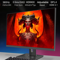 Moniteur Gaming PC de Bureau 360 Hz 27 Pouces Fast IPS, Écran d'Ordinateur 360 Hz 0.5 ms Adaptive-Sync pour PC Gamer