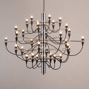 Zhongshan usine salon lustre hôtel salon de <span class=keywords><strong>coiffure</strong></span> LED lampe en fer forgé ménage escalier en colimaçon noir suspension - Product Image 3