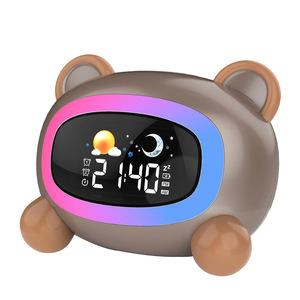 Sevimli Hayvan Çocuk Uyku Eğitmeni Çalar Saat, 7 Uyku Sesi, 5 Renkli Işık, 2 <span class=keywords><strong>Alarm</strong></span> ve Güneş/Ay Hatırlatıcısı ile Bebek Odası İçin - Product Image 2