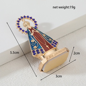 Vintage katholieke godin Apareshida religieus metaal handwerk ornament verguld voor bruiloft verjaardag bureaudecoratie - Product Image 4