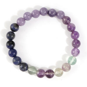 Joyería de moda de Color degradado, pulsera de cuentas de piedra Natural, pulsera elástica hecha a mano, pulsera de riqueza, regalo al por mayor - Product Image 6