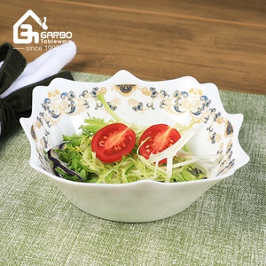Bol en verre opale blanc de forme irrégulière, 10 pouces, 1320 ml, grand bol en verre opale blanc, bol à soupe, passe au <span class=keywords><strong>micro</strong></span>-ondes, vente en gros, bols de service - Product Image 1