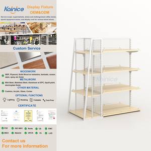 Ganchos Metálicos Kainice para Exhibición de Productos en Supermercados, Estante Móvil de Exhibición, Estante de Exhibición de Snacks de Malla Metálica Premium - Product Image 1