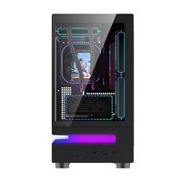 AntarcChill 2026 New Design Gaming MicroATX PC Case Desktop Fish Tank Computer Gabinet Tempered Glass ARGB LED Strips PC Case