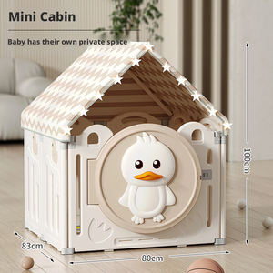 Parc de jeu pour bébé sécurisé et adapté à la croissance, design moderne mignon et confortable, pliable facilement, espace de jeu tout-en-un pour chambre à coucher, mobilier pour enfants - Product Image 4