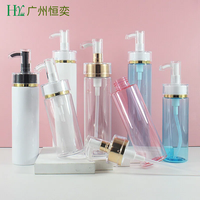Bouteilles à pompe en PET personnalisées de 100 ml, 120 ml, 150 ml, 200 ml pour shampoing et après-shampoing, flacon en plastique transparent vide avec pompe