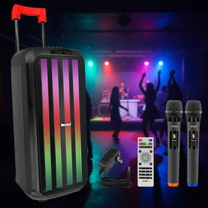 Altavoz Portátil para DJ de 8 Pulgadas, 2 Micrófonos Inalámbricos, Luz, Sistema de Sonido de 3 Vías para Fiestas, Karaoke, PA, Bocina, PLB 8X2 - Product Image 2
