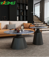Table basse moderne à vendre, table basse ronde avec pieds en métal, ensemble de meubles pour salon, Knox Round Black