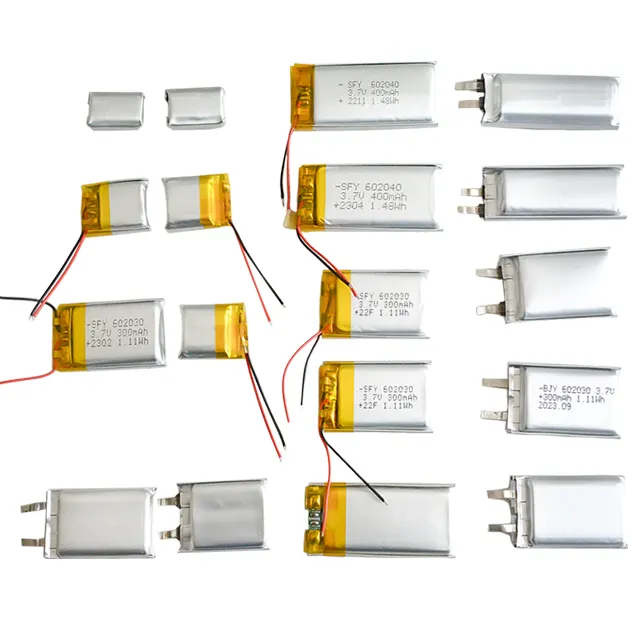 जीपीएस के लिए रिचार्जेबल अल्ट्रा थिन सबसे छोटी लिपो बैटरी पैक 3.7V लिथियम पॉलिमर बैटरी