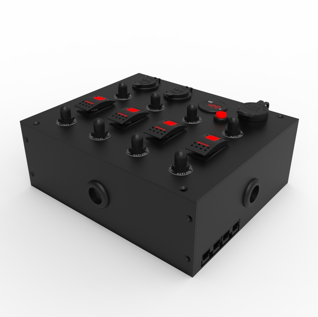 OEM Customized 12v Camper Control Panel Box for Power Station