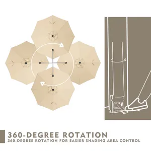 Juego de sombrilla y base de <span class=keywords><strong>patio</strong></span> en voladizo de <span class=keywords><strong>10</strong></span> pies para entretenimiento al aire libre - Product Image 5