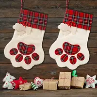 Pet Dog Giáng Sinh Stocking Cây Treo Trang Trí Đặt Với Chân Santa Đồ Chơi Vớ Cá Nhân Quà Tặng Giáng Sinh Stocking