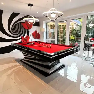 2024 Nieuwe Ontwerpen High-End Moderne Stijl Luxe Snooker Biljarttafels 9ft 8ft 7ft Grootte Massief Hout En Leistenen Pooltafel Te Koop