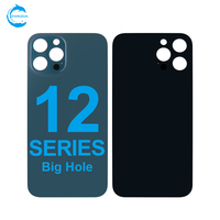 STAROZON Verre arrière premium à grande ouverture pour iPhone 12 Mini Pro Max avec trou pour caméra grand angle, installation facile, verre de réparation