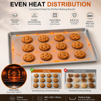 Plateau de cuisson en acier aluminisé 400x600mm, épaisseur 0,8mm, plaque peu profonde de 30mm pour four de boulangerie commerciale