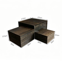 Présentoirs en bois rustiques pour gâteaux et cupcakes, supports carrés pour aliments, caisses en bois pour présentation, décoration intérieure