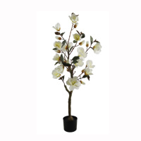 Pohon Magnolia Plastik Imitasi Bunga Fuchsia Pot Tinggi Dekorasi Pernikahan Ramah Lingkungan Dalam/Luar Ruangan Ruang Tamu Tangga