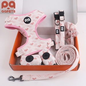QQPETS grosir 2025 buah kerah hewan peliharaan persik tangan bebas tali anjing Harness kustom sublimasi mewah - Product Image 2