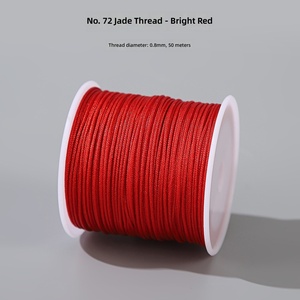 Cordon tressé en <span class=keywords><strong>nylon</strong></span> 0,8 mm, 50 m/bobine, plus de 70 couleurs, fil résistant à la décoloration pour la fabrication de bijoux, fil à perler pour bracelet, artisanat DIY, vente en gros - Product Image 5