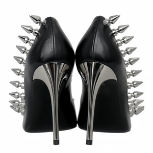 Big Size 45 Dress Sexy Outdoor Pumps Women's Wide Fit Stiletto Sandals <b>Long</b> Rivets Thin Heels Shoes - Product Image 5