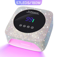 Lampe à ongles UV LED rechargeable 180W, séchage rapide, 57 LED, sécheuse à ongles professionnelle, détection de mouvement, équipement pour la maison et le salon