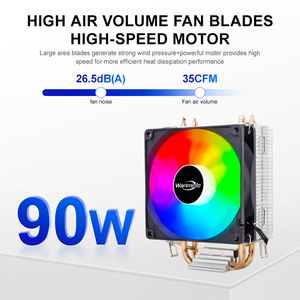 Wanmisle Factory Hot Sale RGB 90mm Efficient Cooling CPU Cooler for X79/X99/X299 <b>Motherboard</b> 2 Heat Pipes 4 Pin PWM Copper High - Product Image 4