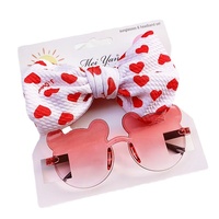Accessoires de cheveux pour enfants lunettes de soleil mignon garçons filles dégradé sans monture dessin animé beau coeur forme animale lunettes promotionnelles