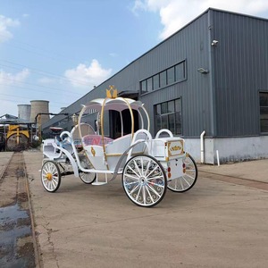 Chariot de princesse électrique classique Zhenda en forme de citrouille, couleur de siège personnalisable, pour mariage, fête, visite de parc, option traîné par des chevaux - Product Image 4