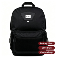 Sac à dos d'école primaire personnalisable avec logo, en tissu Oxford noir, unisexe, durable, résistant à l'eau, fermeture éclair, sangle rétractable, pour étudiant