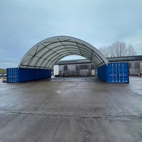 Abri Conteneur Monopoutre à Installation Rapide C4020 12m x 6m x 3.9m, Auvent Portable en Acier Sans Mur d'Extrémité pour Stockage sur Site