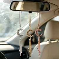 Pendentif de rétroviseur intérieur de voiture en cuivre, de style chinois, en forme de lune, d'Asie du Sud-Est, pour décoration intérieure, modèle 82